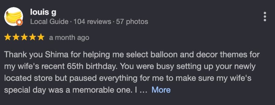 Google review by Louis G
