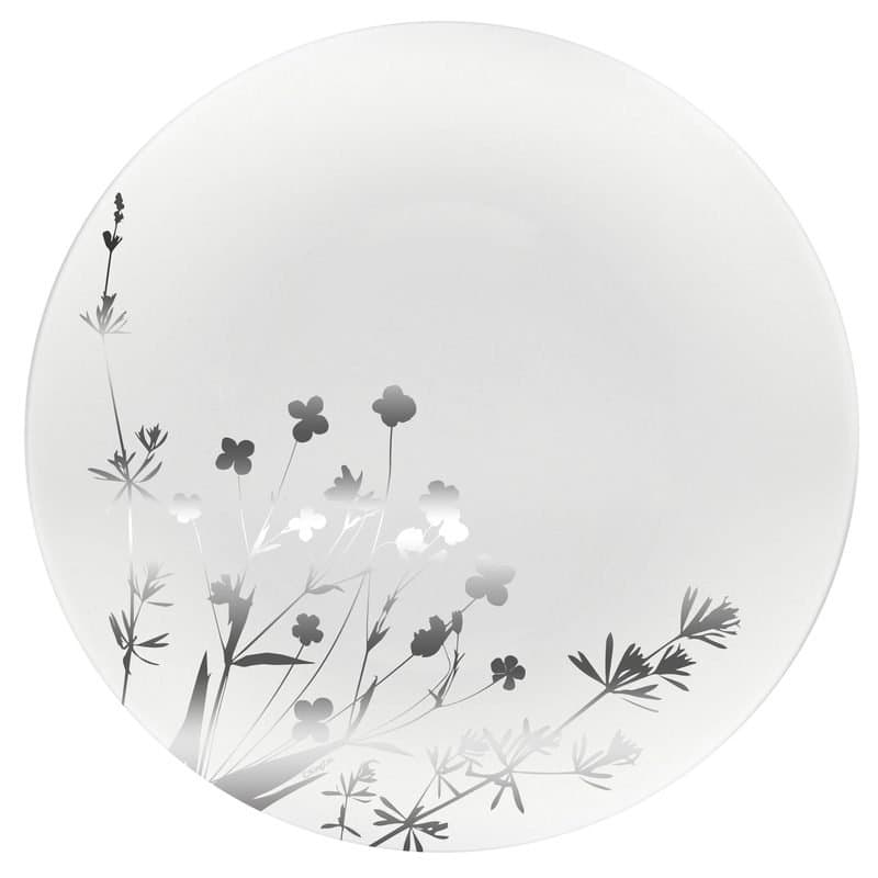 10.5" Wildflower Silver Plastic Plates 10ct
