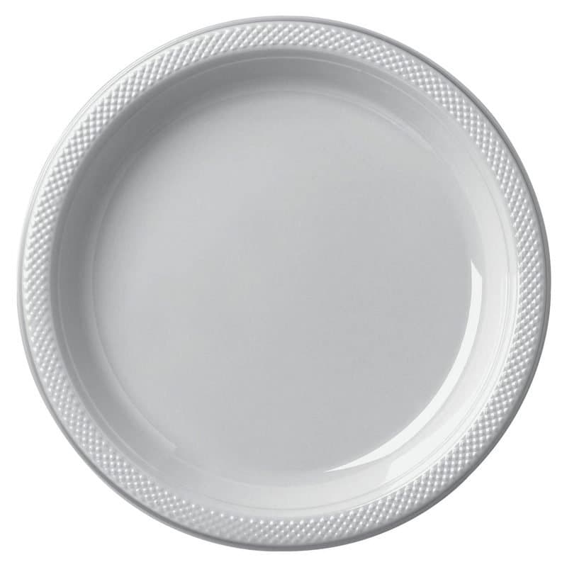 10" Plastic Plates Silver 20ct