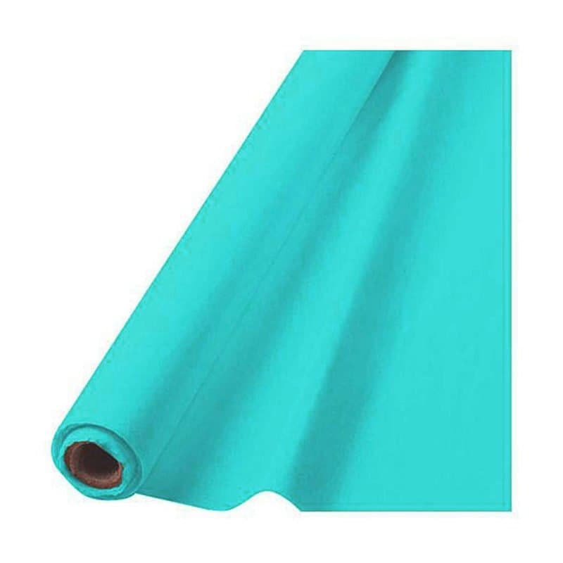 100'×40" Plastic Table Cover Roll Robin's Egg Blue