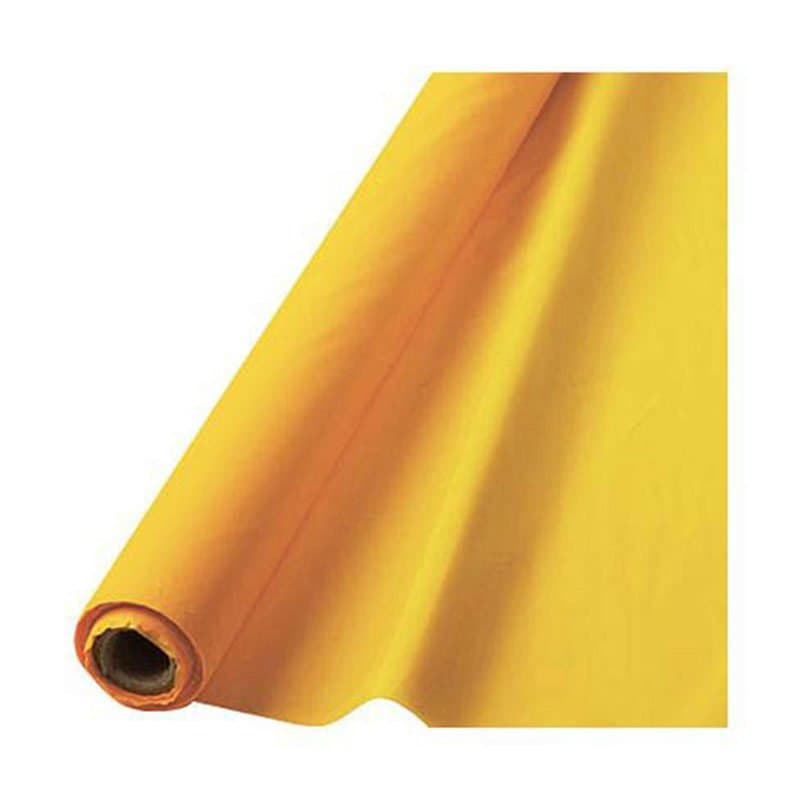 100'×40" Plastic Table Cover Roll Sunshine Yellow