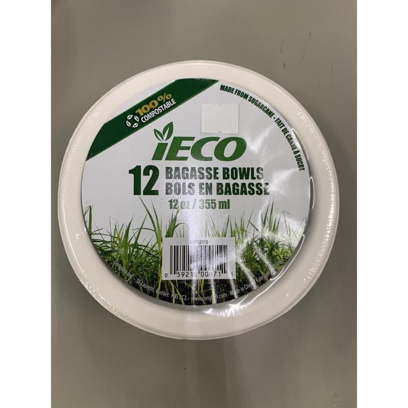 100% Compostable Bowls - White 12ct