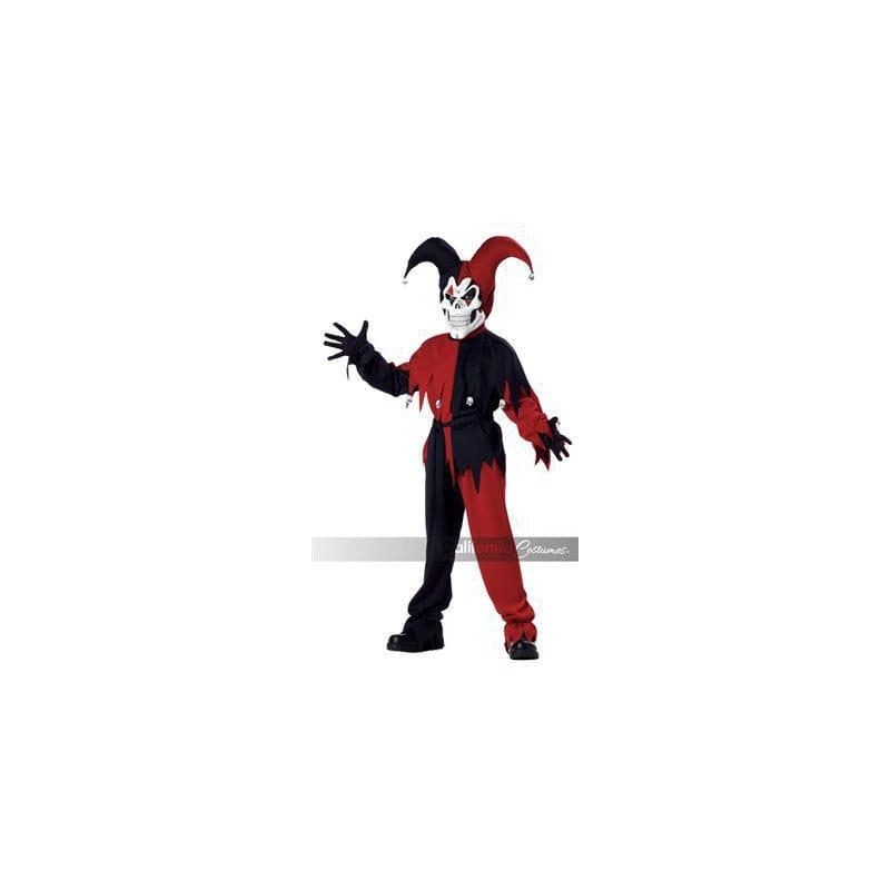 105 / Evil Jester Black/Red - Kids Costume (Small, 6-8 Years)