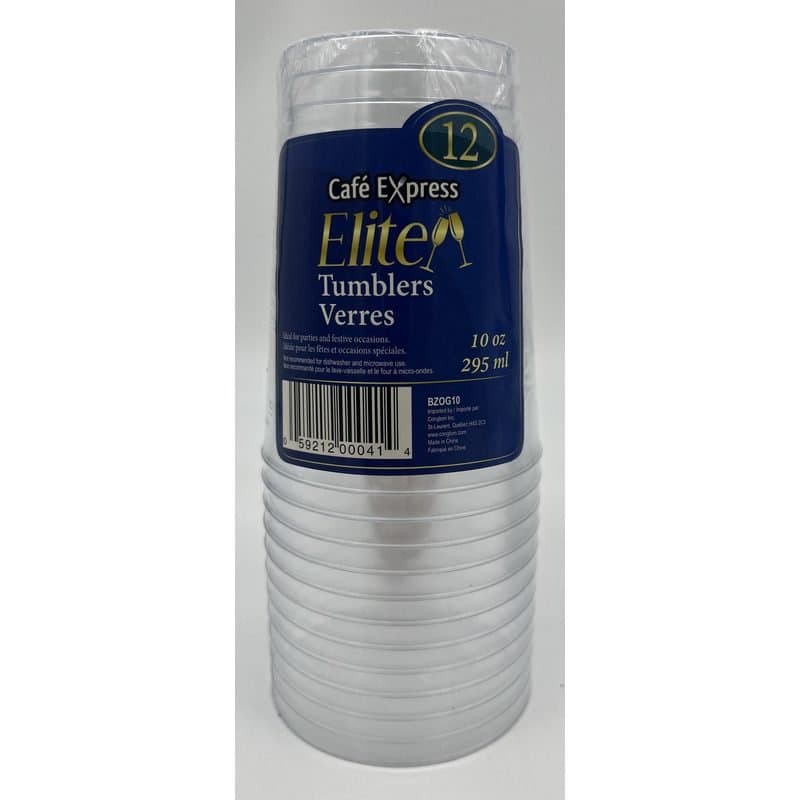 10oz Plastic Tumblers - Cafe Express Clear 12ct