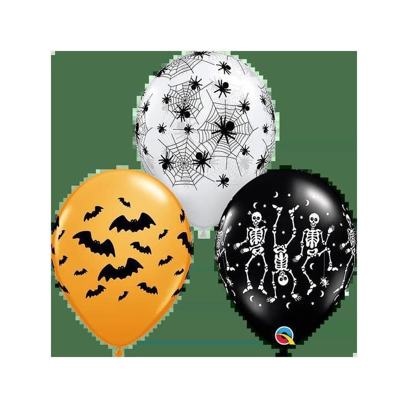 11" Latex Balloons Assorted Spooky Design 50ct