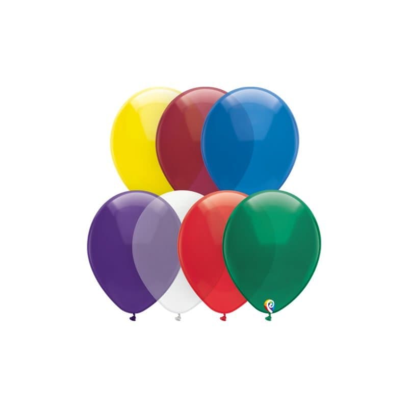 12" Funsational Crystal Assorted Latex Balloons 50ct