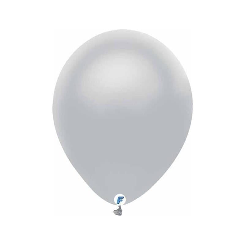 12" Funsational Silver Latex Balloons 50ct