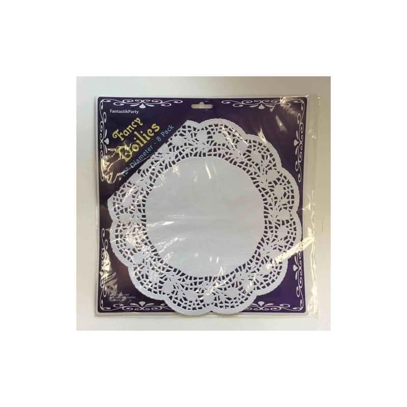 12" Round White Doilies 8ct