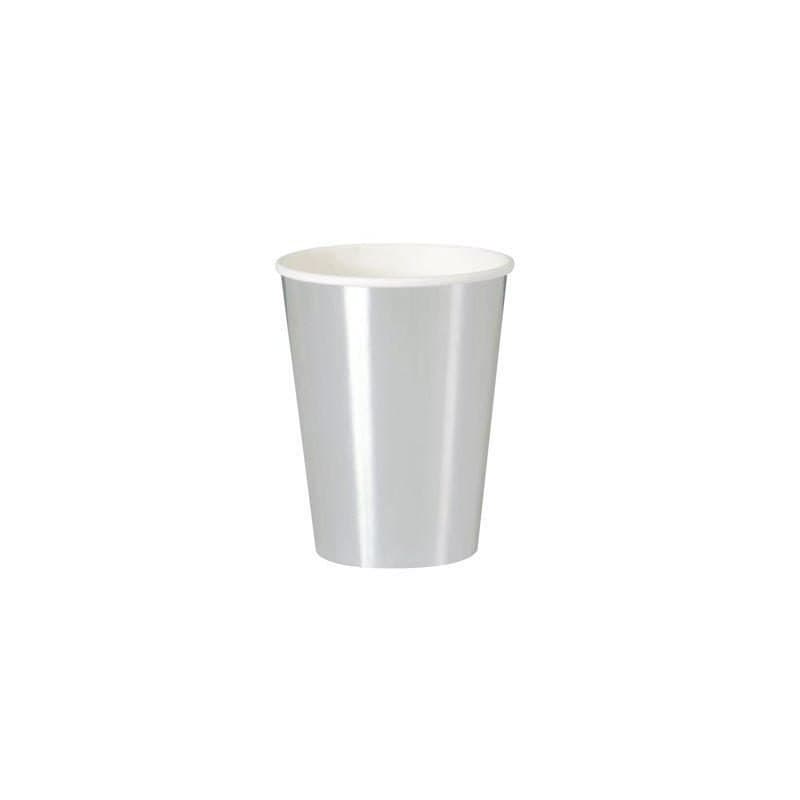 12oz Metallic Silver Paper Cups 8ct