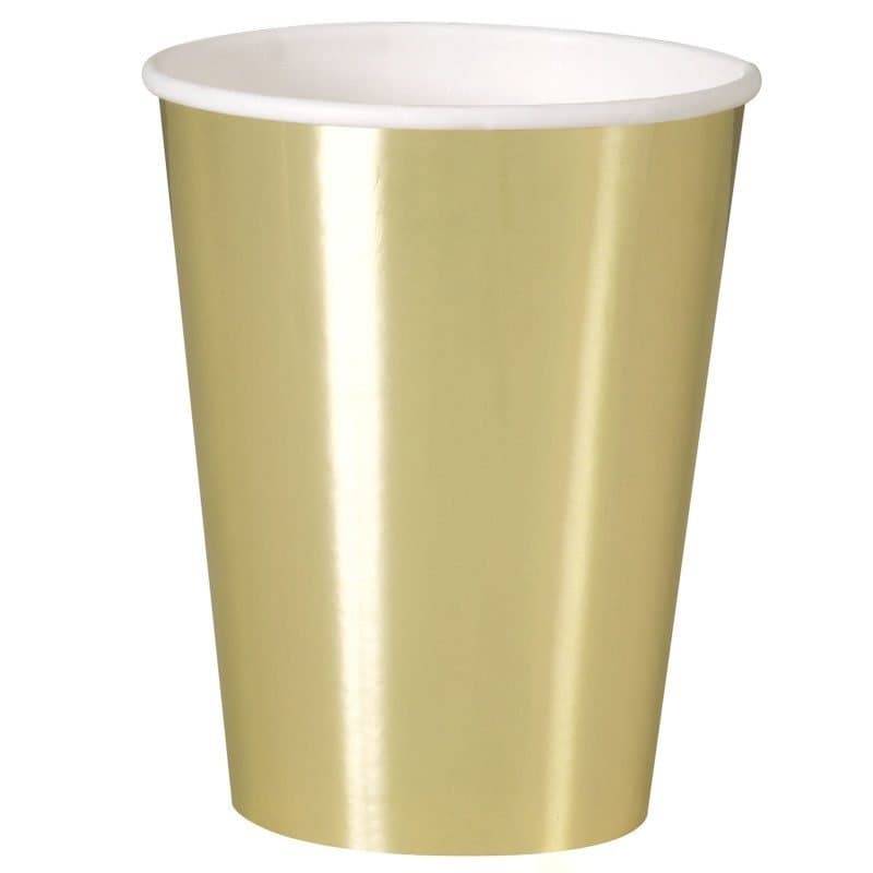 12oz Metetallic Gold Cups 8 Ct
