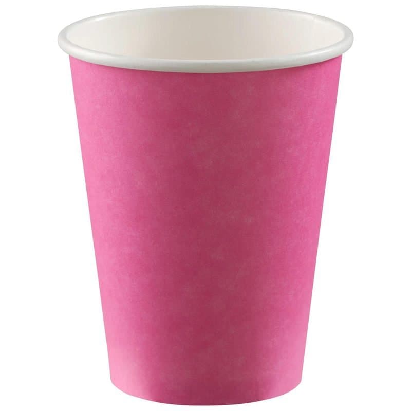 12oz Paper Cups Bright Pink 50ct