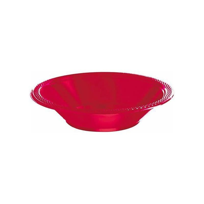 12oz Plastic Bowls Apple Red 20ct