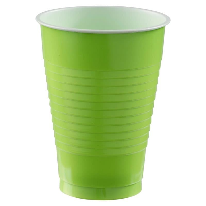 12oz Plastic Cups - Kiwi 20 Pcs