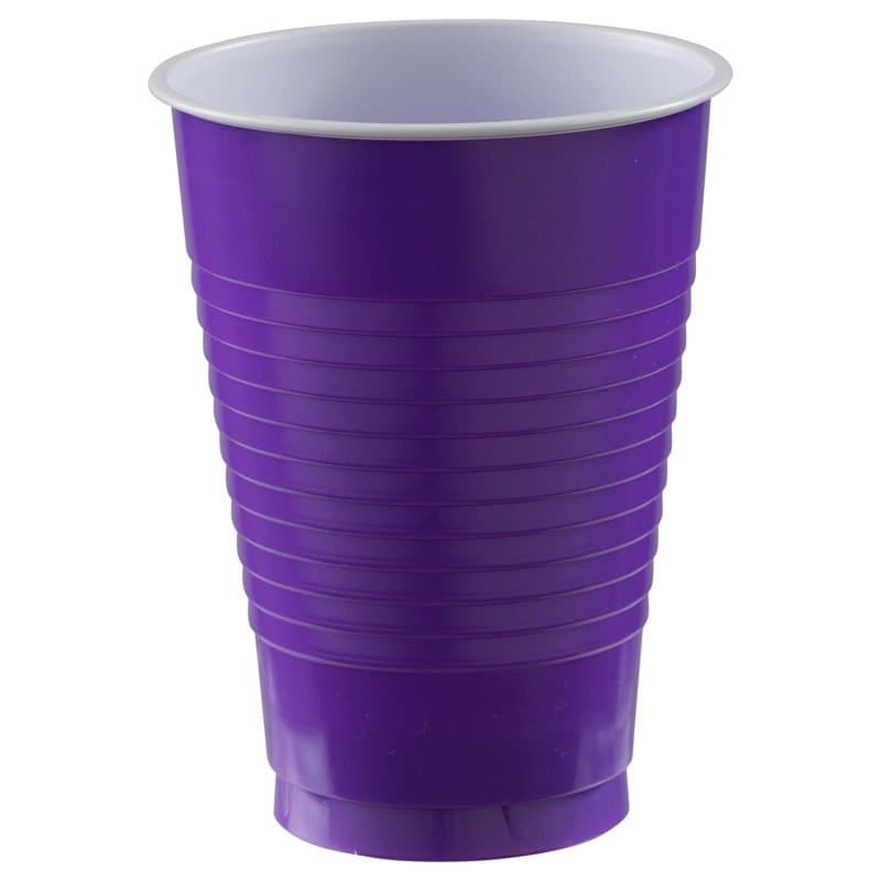 12oz Plastic Cups New - Purple 20 Pcs
