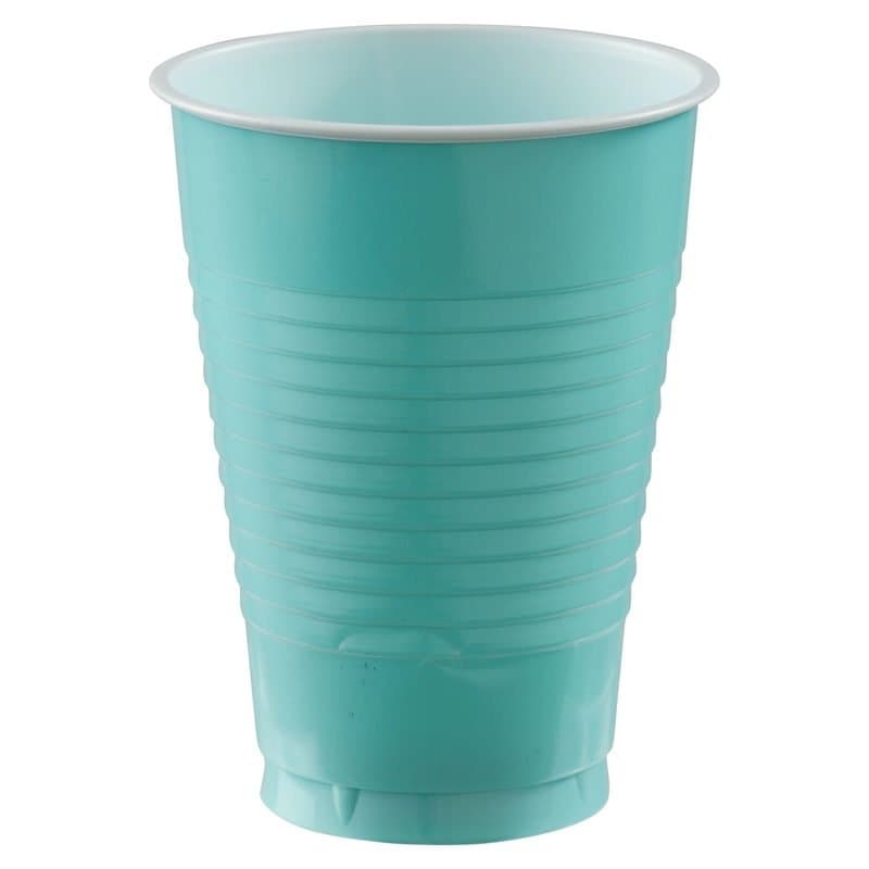 12oz Plastic Cups - Robin's Egg Blue 20 Pcs