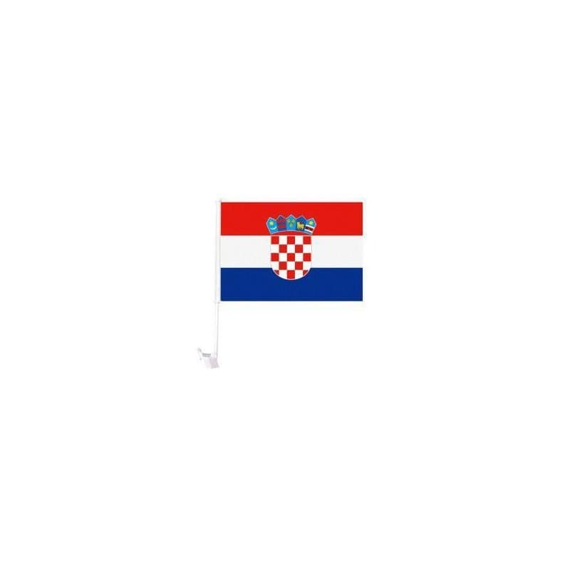 12"x18" Car Window Flag, Heavy Duty Mount - Croatia