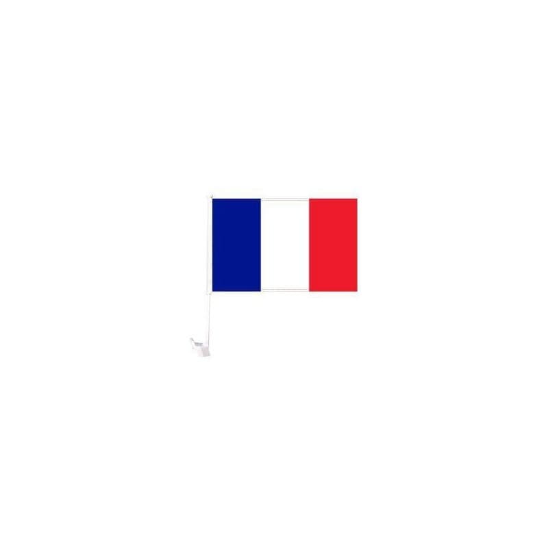 12"x18" Car Window Flag, Heavy Duty Mount - France