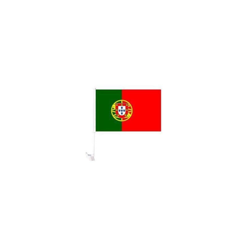 12"x18" Car Window Flag, Heavy Duty Mount - Portugal
