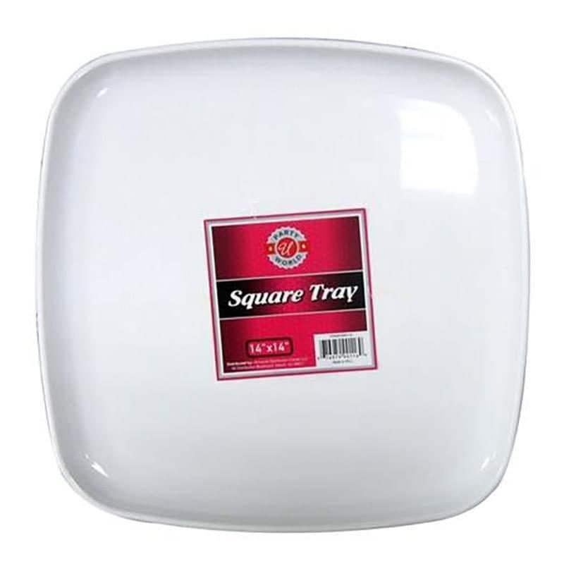14"× 14" White Square Tray