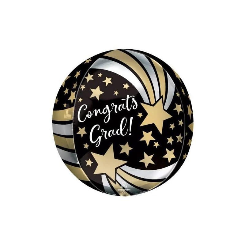 15" Congrats Black & Gold Orbz