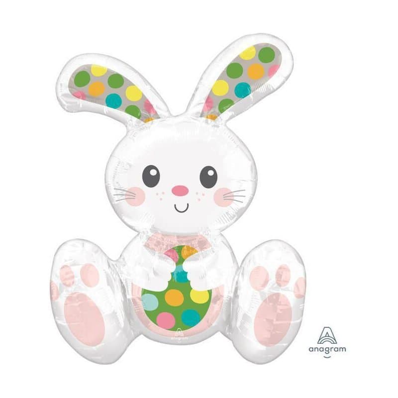 15" Foil Balloon - Air Filled Bunny, 15"x20"
