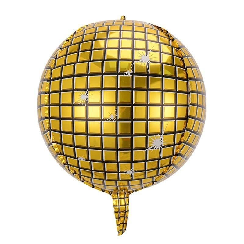 15" Orb Balloon - Disco Ball, Gold, Orb Shape