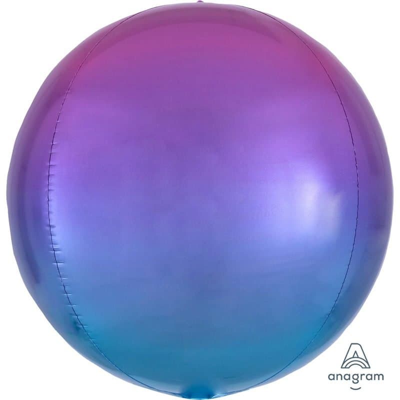 15" Orbz Balloon - Purple/Blue Ombre, Orb Shape