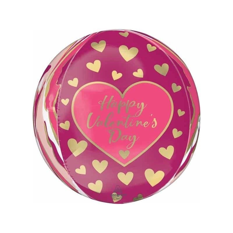 16" Abstract Marble Valentines Day Orbz