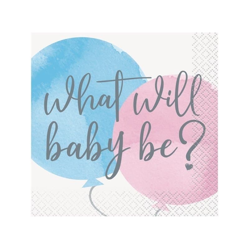 16 Ct Gender Reveal Baverage Napkin