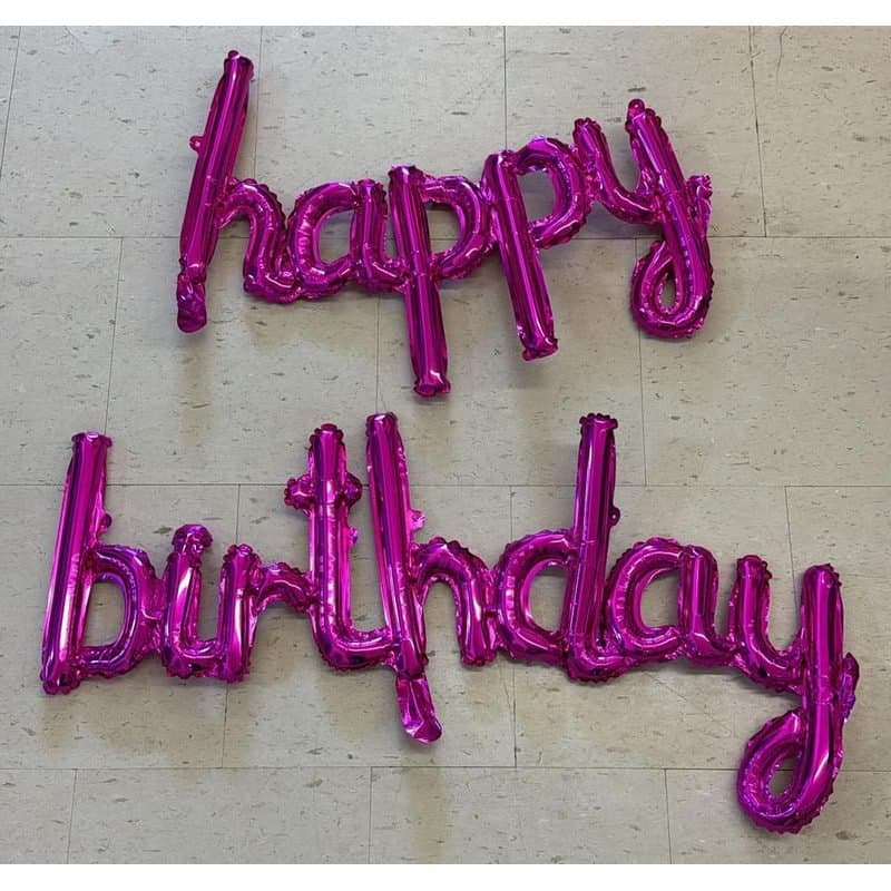 16" Happy Birthday Air Filled Banner - Pink
