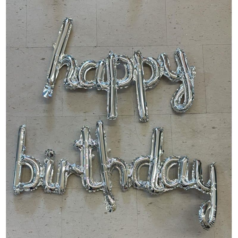 16" Happy Birthday Air Filled Banner - Silver