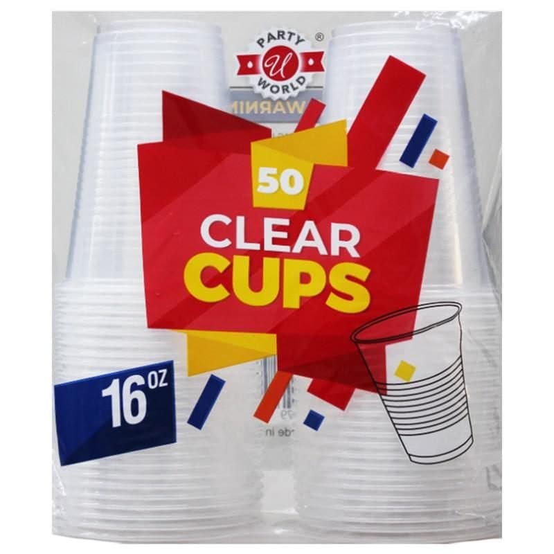 16oz Clear Plastic Cups 50ct