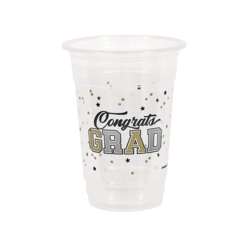 16oz Plastic Cups Clear - Starry Graduation 8ct