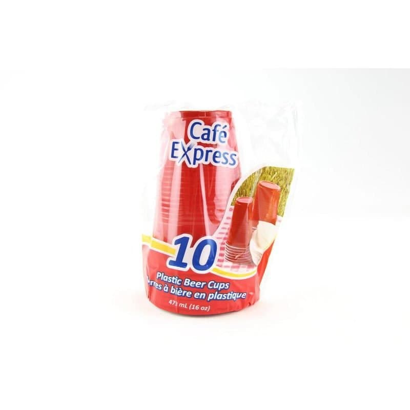 16oz - Red Plastic Beer Cups 10ct