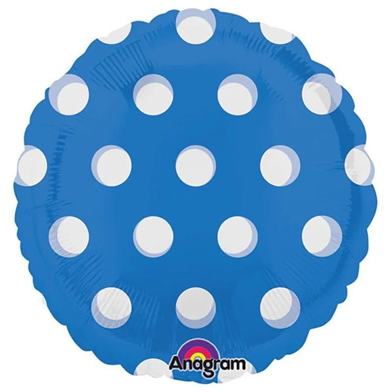 18" Blue Clear Dots, Clear Balloon