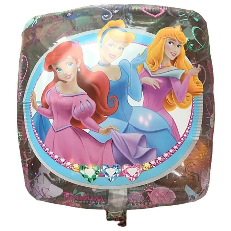 18" Clear Balloon - Disney Princesses, Square Shape