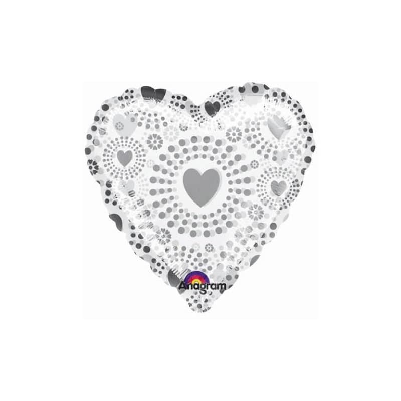 18" Clear Heart With Pattern Foil