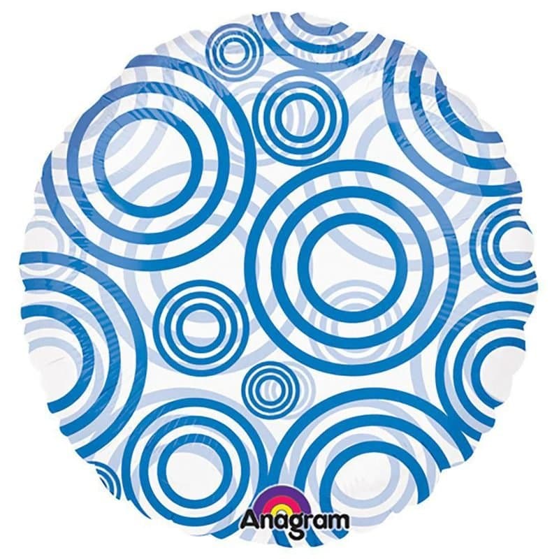 18" Clear with Blue Circle