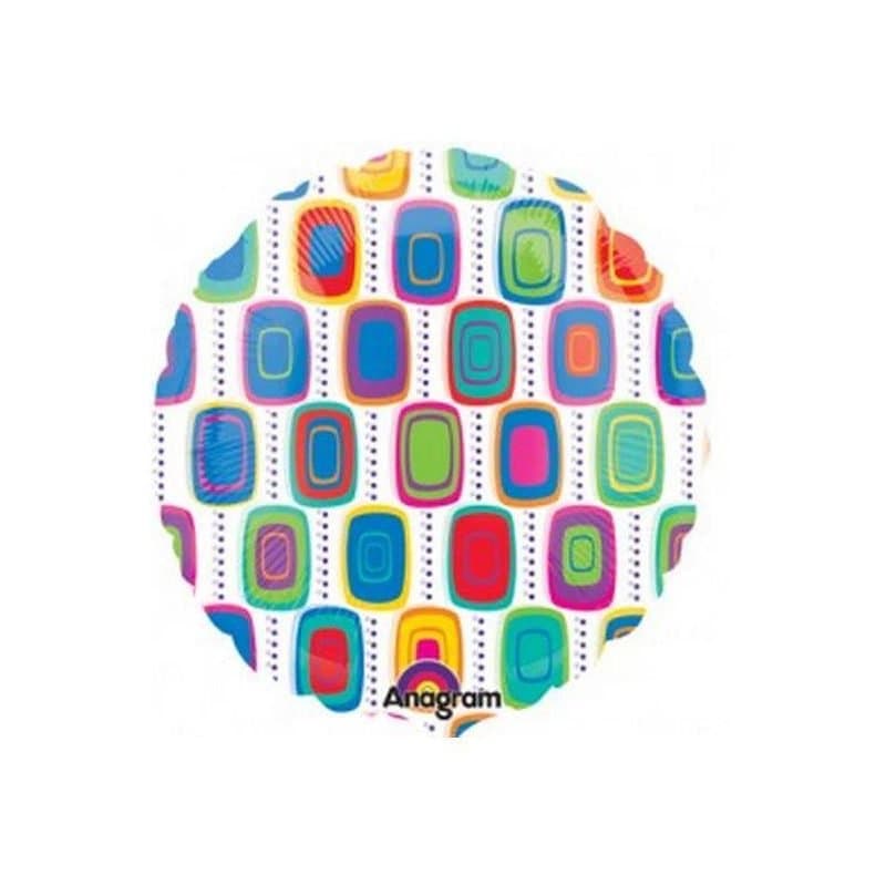 18" Clear With Colourful Rectangles