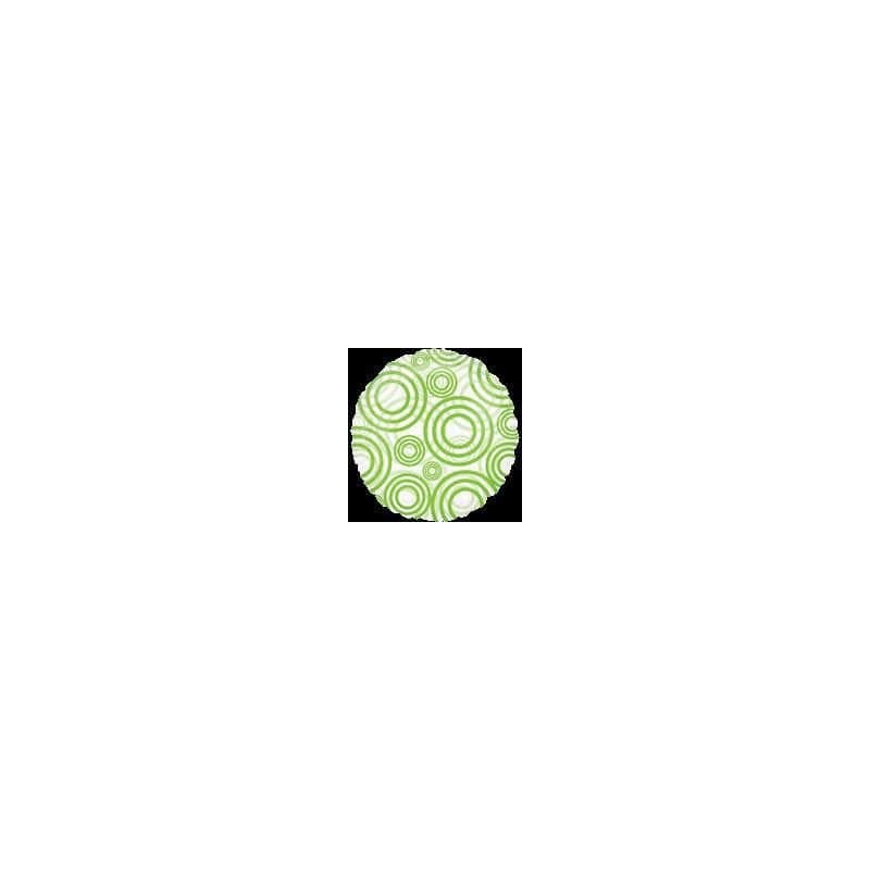 18" Clear With Lime Grren Circle Print 18"