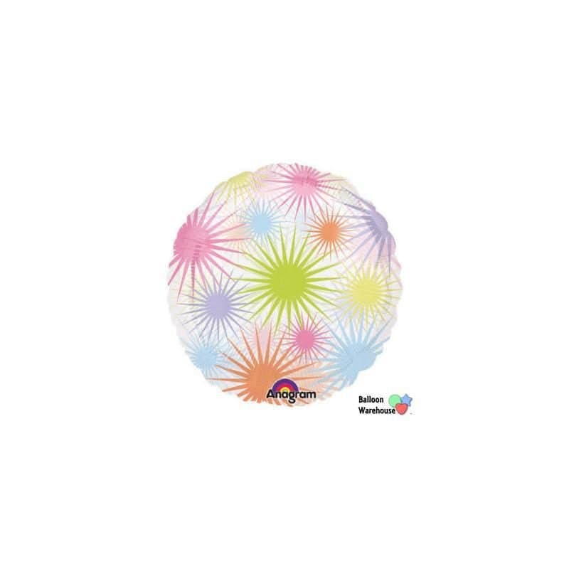 18" Clear With Pastel Fireworks