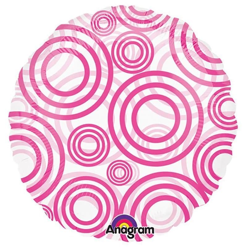 18" Clear with Pink Circle