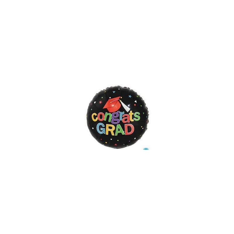 18" Congrats Grad Black Foil