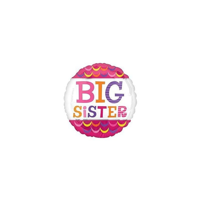 18" Foil Balloon - "BIG SISTER", Round