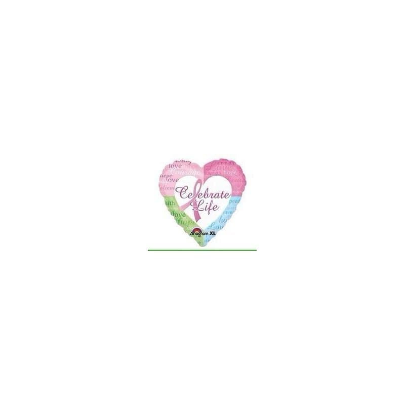 18" Foil Balloon - "Celebrate Life Heart"