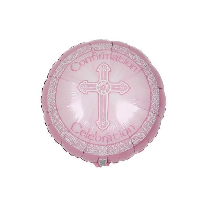 18" Foil Balloon - Confirmation Celebration, Pink, Round