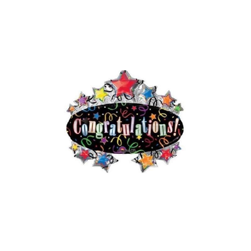 18" Foil Balloon - Congratulation Stars, Super Shape