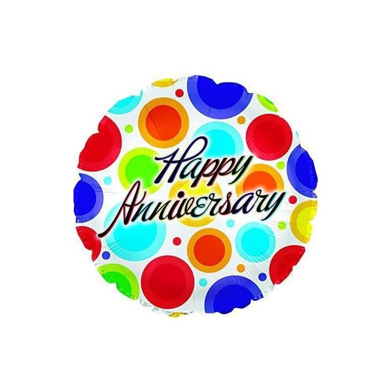 18" Foil Balloon - "Happy Aniversary", Round
