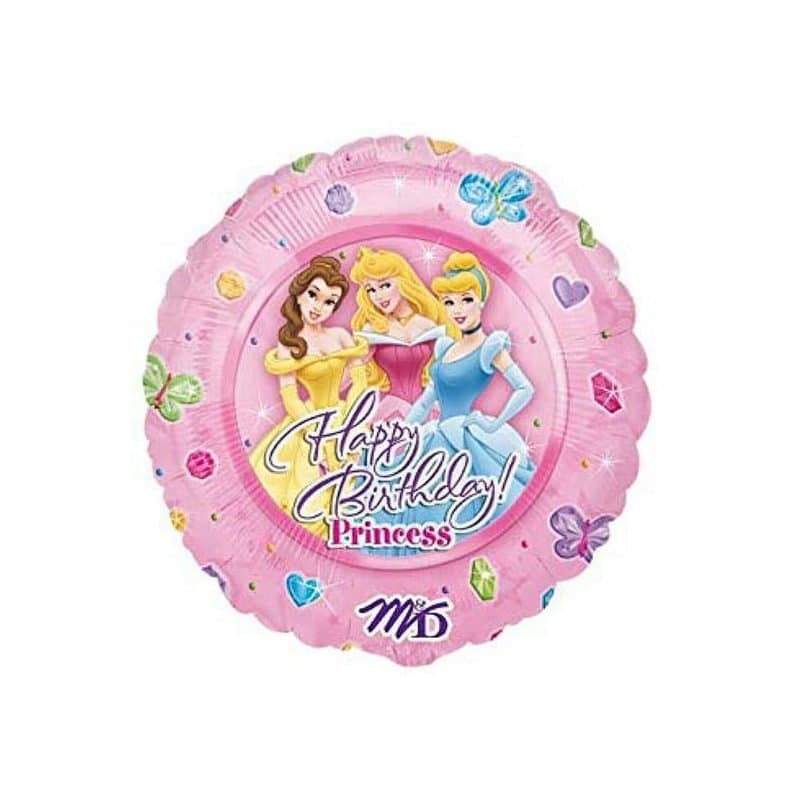 18" Foil Balloon - "Happy Birthday" Princess, Pink, Round