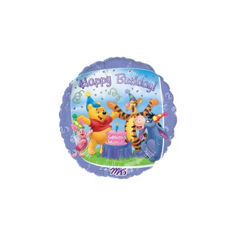 18" Foil Balloon - "Happy Birthday!" Winnie The Pooh, Round